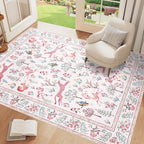 DUKINO 4x6 Area Rug, Non Slip Animal Washable Rug - Image 3