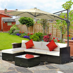 Outsunny 6 Piece Patio Furniture Set Outdoor Wicker Conversation Set All - Image 2
