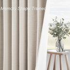 Topfinel Oatmeal Linen Blackout Curtains 96 Inches Long 8 FT Tall 2 Panels - Image 3