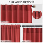Christmas Red Linen Curtains 96 Inches Long - Image 2