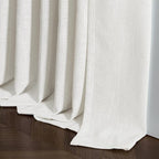 Beige White Pinch Pleat Linen Kitchen Curtains 45 Inches Long 2 Panels Set | - Image 6