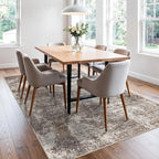 5x7 Area Rug Living Room Washable Neutral Brown Beige | Soft Low Pile Non Slip - Image 9