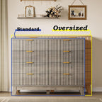 BORNOON Fluted 8 Drawer Tall Dresser, 47.2" Wide Modern Boho Chest of Drawers - Image 3