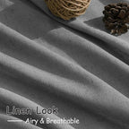 Dark Grey Linen Extra Long Curtain 108 Inches Long 2 Panels Set Back Tab Drapes - Image 5