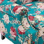 Pia Ricco Set of 2 Floral Accent Chairs, High Back Upholstered Armchairs - Image 5