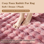 Dusty Rose Rabbit Plush Rug 2'x6', Fluffy Shaggy Area Rug - Image 5