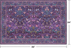 Washable Purple 2x3 Entryway Area Rug, Bohemian Small Throw Violet Carpet - Image 2