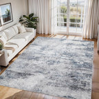 6x9 Area Rugs for Living Room Washable Bedroom Dining Room Blue Grey | Modern by Aelenmu