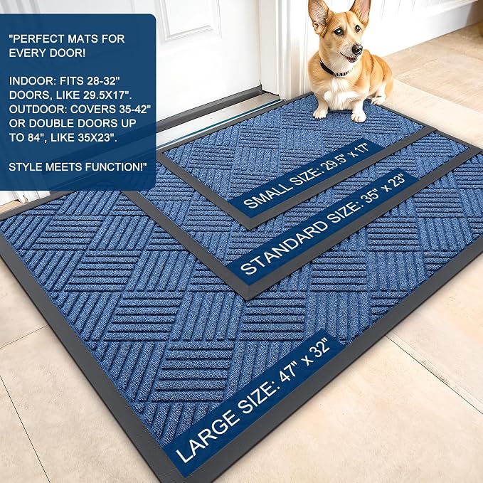 OLANLY Front Door Mat Outside Entrance 47x23, Waterproof Heavy-Duty Doormat | - Image 2
