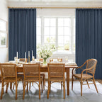 100 Inch Pinch Pleat Navy Blue 100% Blackout Curtains - Image 7