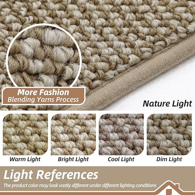 BEQHAUSE Dirt Trapper Door Mat 32" x 48", Non-Slip Washable, Light Beige | - Image 5