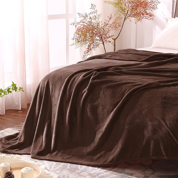 BEDELITE Fleece Blanket Soft Plush Twin Size Blanket Brown 60"x80" | Ultra Soft - Image 5