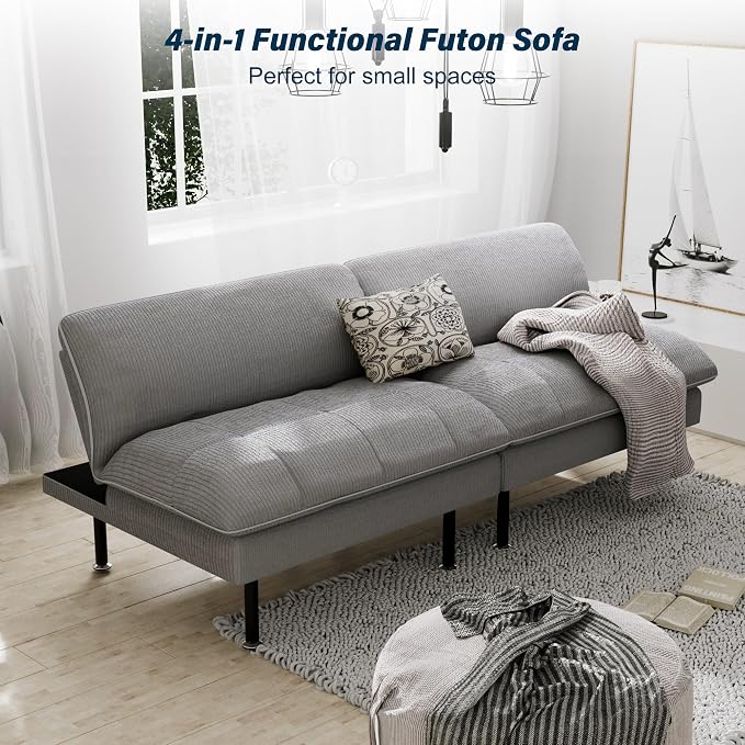Ribilake 70" Futon Sofa Bed, 4 in 1 Multi-Function Couch Sleeper - Image 8
