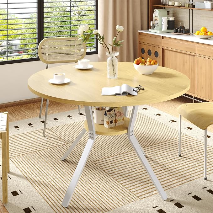 Wildhome Round Dining Table for 2-4, 43 Inch Dining Room Kitchen Table - Image 9