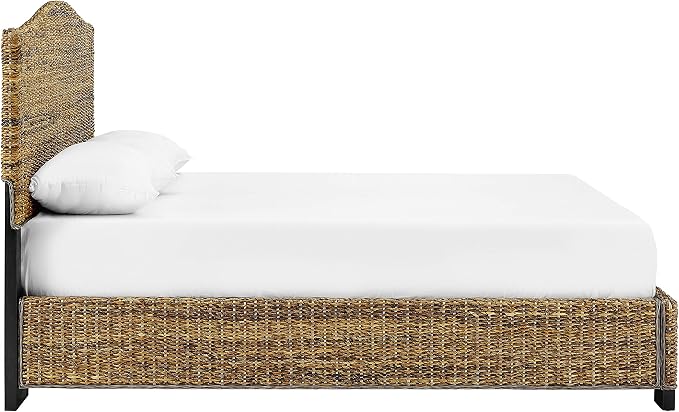 Crosley Furniture Serena Bed, Handwoven Natural Fiber Rattan Headboard and - Image 6