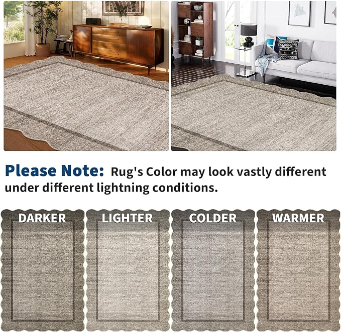 GarveeHome Small Area Rug 2x3 Scalloped Entry Rug Washable - Image 8