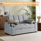 Auvsoce 65'' Chaise Lounge Chair Indoor, 3-in-1 Convertible Sofa Bed - Image 5