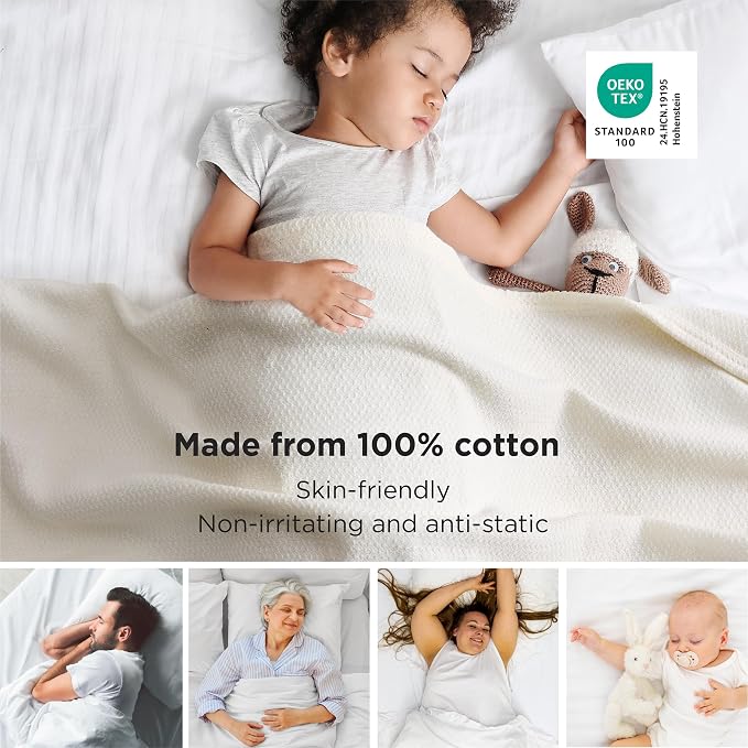 Bedsure 100% Cotton Blanket Full Size - Image 2