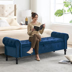 Storage Bench for Bedroom, Velvet 67" End of Bed Bench, King Size Bench - Image 7