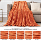 BEDELITE 3D Ribbed Burt Orange Fall Blankets Queen Size - Image 8