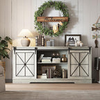Farmhouse TV Stand for 65/60/55 Inch Tvs, Rustic Entertainment Center - Image 6
