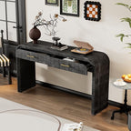 Console Table with 2 Top Drawers, Unique Retro Silhouette Console Table with - Image 2
