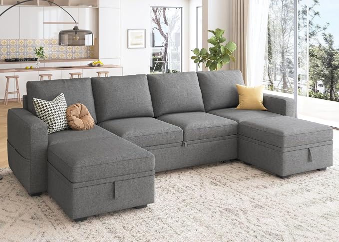 HONBAY Modular Sectional Sleeper Sofa Bed, Sectional Couch - Image 6