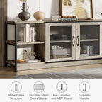 GarveeHome TV Stand for 65+ Inch TV, Rustic Entertainment Center TV Media - Image 4