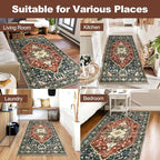 Yamaziot Washable Runner Rug, 3x6 Non-Slip Boho Vintage Hallway Kitchen Rug | - Image 8