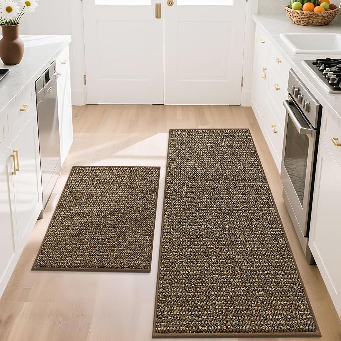 BEQHAUSE Kitchen Rugs and Mats 2PCS Non-Slip, Machine Washable Rugs by BEQHAUSE