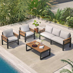 VilroCaz 4-Piece Outdoor Patio Furniture Sectional Sofa Set - Image 2