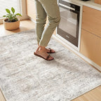3x4 Rugs for Entryway, Washable Area Rug, Taupe | Small Rug for Kitchen - Image 5