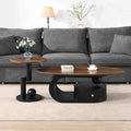 Modern Oval Coffee Table Set of 2, Wood Living Room Accent Coffee Table and by Henf