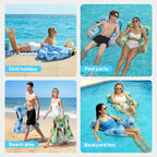SLOOSH Inflatable Pool Floats Adult, 2 Packs Floating Lounge Chairs, Blow up - Image 8