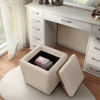 Furniture of America Lennox Modern Chenille 17-inch Square Storage Ottoman - Image 11