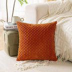Set of 4 Burnt Orange Decorative Throw Pillow Covers 22x22 Inch Corduroy Pillow - Image 8