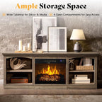 AMERLIFE 70" Farmhouse Fireplace TV Stand - Image 4