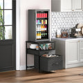 Herture Mini Fridge Stand with 3 Storage, Mini Fridge Cabinet, Beverage Fridge by Herture
