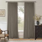 Taupe Grey 120 Inch Blackout Pinch Pleated Curtains by Twodrapes