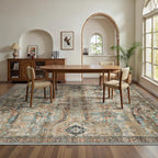 8x10 Area Rugs, Vintage Retro Soft Washable Rug, Non-Slip Low Pile Rugs - Image 4