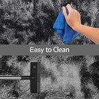 Small Tie-Dyed Area Rug for Bedroom 2x3 Mini Black Grey Fluffy Rug Mat Bedside - Image 7