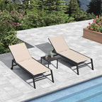 PURPLE LEAF Extra Large Outdoor Chaise Lounge 4 Pieces Aluminum Patio Lounge - Image 3