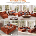 MONVANE 141" U Shaped Cloud Sectional Couch - Image 4