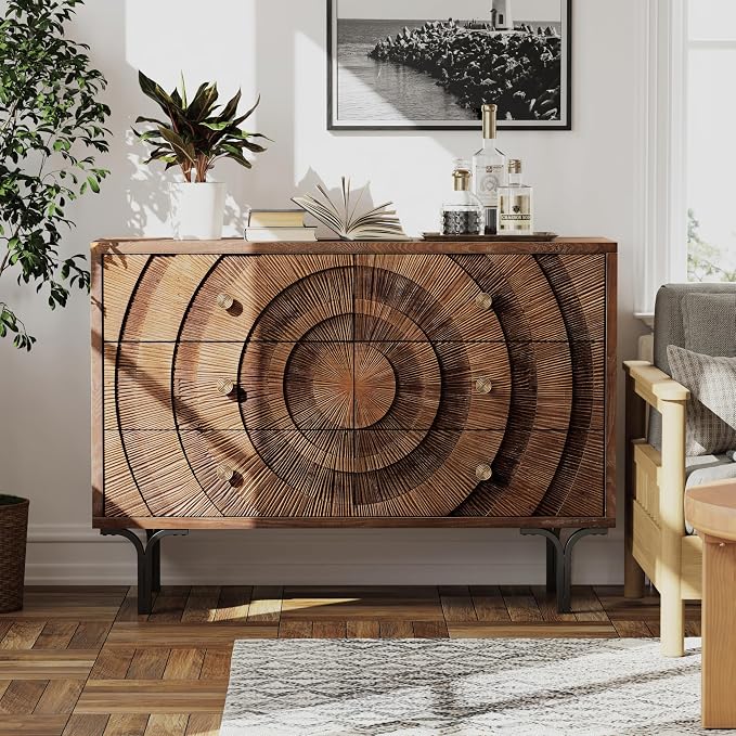 Aoikax Farmhouse 6-Drawer Dresser, Accent Wooden Chest of Drawers - Image 5