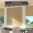 Red Lantern Burnt Bamboo Cordless Window Shade - Image 3