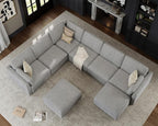 Oversized Modular Sectional Sofa, Solid Wood Frame, Removable Washable Cover - Image 4