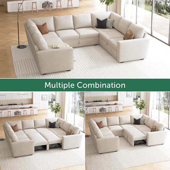 HONBAY Sleeper Sectional Couch - Image 4