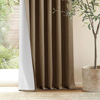 Dutch Cocoa Pleated Linen Blackout Curtains 102 Inches Long - Image 9