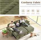 Ihanherry 81-inch Corduroy Modular Sectional Sofa Bed - Image 4