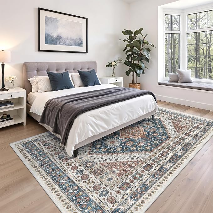 6x9 Area Rugs for Living Room, Large Washable Rug, Dining Room, Low Pile - Image 9